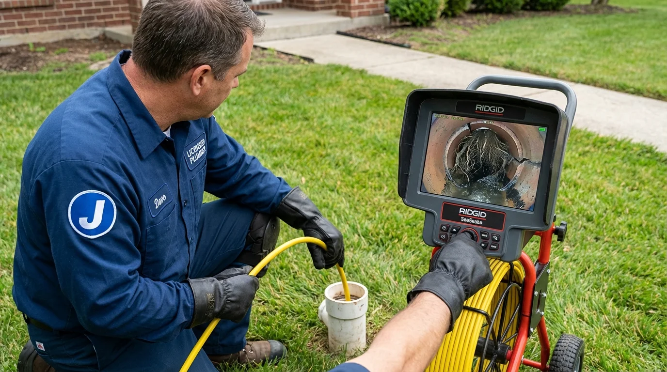 Sewer camera inspection being performed by Johns Plumbing LLC in Estancia